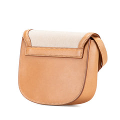 サンローラン YSLロゴ カイア ショルダーバッグ 619740 ベージュ ブラウン キャンバス レザー レディース SAINT LAURENT 【中古】