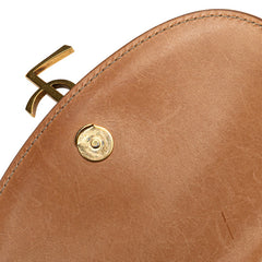 サンローラン YSLロゴ カイア ショルダーバッグ 619740 ベージュ ブラウン キャンバス レザー レディース SAINT LAURENT 【中古】