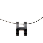 エルメス ポップアッシュ ポップH ペンダント ネックレス シルバー ブラック メタル SV925 シルバー レディース HERMES 【中古】