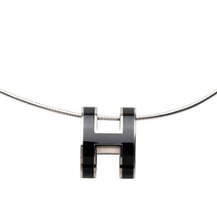 エルメス ポップアッシュ ポップH ペンダント ネックレス シルバー ブラック メタル SV925 シルバー レディース HERMES 【中古】