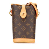 ルイ ヴィトン モノグラム フォールド ミー ポーチ ショルダーバッグ M80874 ブラウン PVC レザー レディース LOUIS VUITTON 中古
