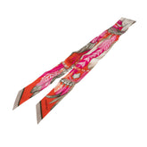 エルメス ツイリー DANSE PACIFIQUE ダンスパシフィック スカーフ オレンジ ピンク マルチカラー シルク レディース HERMES 【中古】