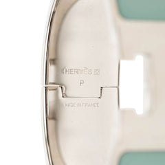 エルメス クリッククラックH PM ブレスレット シルバー ライトブルー メタル エナメル レディース HERMES 【中古】