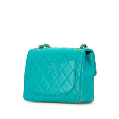 シャネル マトラッセ ココマーク チェーン ショルダーバッグ ターコイズブルー ラムスキン レディース CHANEL 【中古】