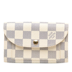 ルイ ヴィトン ダミエ アズール サンチュール ポシェット ソロ 長財布 M9835 ホワイト PVC レザー レディース LOUIS VUITTON 【中古】
