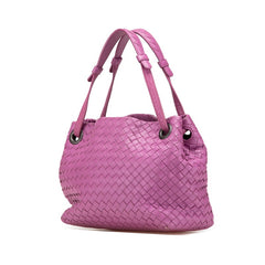 ボッテガヴェネタ イントレチャート ハンドバッグ パープル レザー レディース BOTTEGAVENETA 【中古】