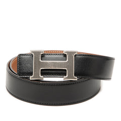 エルメス コンスタンス Hベルト ベルト サイズ:85 ブラック ブラウン ボックスカーフ トゴ メンズ HERMES 【中古】