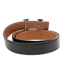 エルメス コンスタンス Hベルト ベルト サイズ:85 ブラック ブラウン ボックスカーフ トゴ メンズ HERMES 【中古】