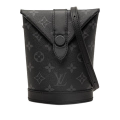 ルイ ヴィトン モノグラム エクリプス エンベロップ ポーチ ショルダーバッグ ブラック グレー PVC レザー メンズ LOUIS VUITTON 【中古】