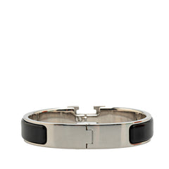 エルメス クリックH PM ブレスレット シルバー ブラック メタル レディース HERMES 【中古】