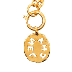 シャネル ロゴ ネックレス ゴールド メッキ レディース CHANEL 【中古】