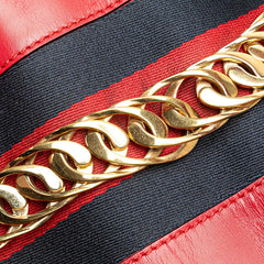 グッチ シルヴィ シェリーライン ハンドバッグ ショルダーバッグ 2WAY 431665 レッド レザー レディース GUCCI 【中古】