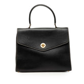 セリーヌ ロゴ ハンドバッグ ブラック レザー レディース CELINE 【中古】