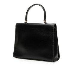 セリーヌ ロゴ ハンドバッグ ブラック レザー レディース CELINE 【中古】