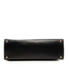 セリーヌ ロゴ ハンドバッグ ブラック レザー レディース CELINE 【中古】