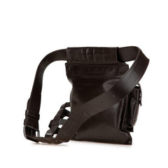 ボッテガヴェネタ イントレチャート ボディバッグ ウエストバッグ ブラウン レザー レディース BOTTEGAVENETA 【中古】