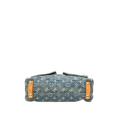 ルイ ヴィトン モノグラム デニム バギーPM ワンショルダーバッグ ハンドバッグ M95049 ブルー デニム レザー レディース LOUIS VUITTON 【中古】