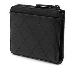 シャネル ココマーク マトラッセ コインケース コンパクトウォレット L字ファスナー AP3997 ソーブラック レザー レディース CHANEL 【中古】