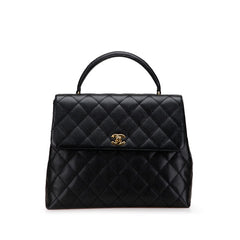 シャネル マトラッセ ココマーク ハンドバッグ ブラック キャビアスキン レディース CHANEL 【中古】