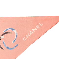 シャネル ココマーク フラワー スカーフ 11P ピンク シルク レディース CHANEL 【中古】