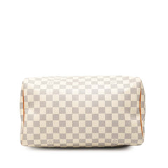 ルイ ヴィトン ダミエ アズール スピーディ30 ハンドバッグ ミニボストンバッグ N41533 ホワイト PVC レザー レディース LOUIS VUITTON 【中古】