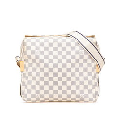 ルイ ヴィトン ダミエ アズール ナヴィグリオ ショルダーバッグ N51189 ホワイト PVC レザー レディース LOUIS VUITTON 【中古】