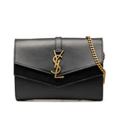 サンローラン YSLロゴ チェーンウォレット ショルダーバック 575012 ブラック レザー レディース SAINT LAURENT 【中古】