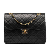 シャネル マトラッセ ココマーク ダブルフラップ チェーン ショルダーバッグ ブラック ラムスキン レディース CHANEL 【中古】