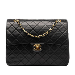 シャネル マトラッセ ココマーク ダブルフラップ チェーン ショルダーバッグ ブラック ラムスキン レディース CHANEL 【中古】
