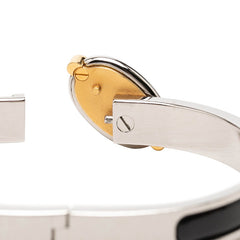 エルメス ミニクリック シェーヌダンクル ブレスレット シルバー ブラック メタル エナメル レディース HERMES 【中古】