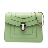 ブルガリ セルペンティ フォーエバー チェーン ショルダーバッグ ライトグリーン レザー レディース BVLGARI 【中古】