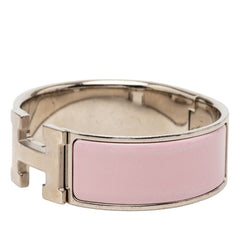 エルメス クリッククラックH PM ブレスレット シルバー ピンク メタル エナメル レディース HERMES 【中古】