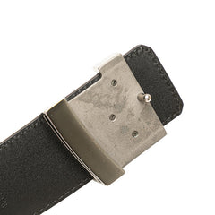 ルイ ヴィトン サンチュール LVイニシャル ベルト サイズ:95/38 M6876 ブラウン ブラック スウェード レザー メンズ LOUIS VUITTON 【中古】