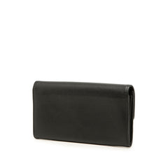 シャネル ココマーク 長財布 ブラック シルバー キャビアスキン レディース CHANEL 中古