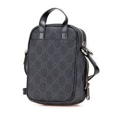 グッチ GGスプリーム インターロッキングG ショルダーバッグ 672952 ブラック PVC レザー レディース GUCCI 【中古】