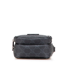 グッチ GGスプリーム インターロッキングG ショルダーバッグ 672952 ブラック PVC レザー レディース GUCCI 【中古】