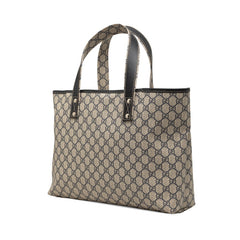 グッチ GGスプリーム シェリーライン トートバッグ ショルダーバッグ 211134 ベージュ ブラウン PVC レザー レディース GUCCI 【中古】