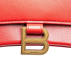 バレンシアガ アワーグラス ハンドバッグ ショルダーバッグ 2WAY 593546 レッド レザー レディース BALENCIAGA 【中古】