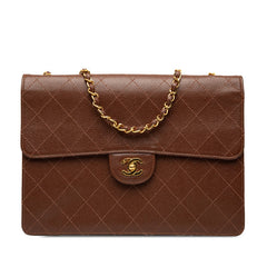 シャネル マトラッセ ココマーク チェーン ショルダーバッグ ブラウン キャビアスキン レディース CHANEL 【中古】