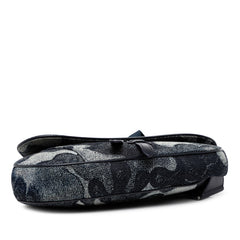 ディオール ×ピータードイグ サドル ショルダーバッグ ネイビー デニム レザー レディース Dior 【中古】