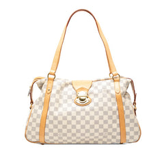 ルイ ヴィトン ダミエ アズール ストレーザGM ハンドバッグ トートバッグ N42221 ホワイト PVC レザー レディース LOUIS VUITTON 【中古】