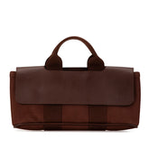 エルメス ヴァルパライソ ロングPM ハンドバッグ ブラウン トワルシェブロン レザー レディース HERMES 【中古】