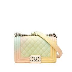 シャネル マトラッセ ココマーク ボーイシャネル チェーン ショルダーバッグ マルチカラー キャビアスキン レディース CHANEL 中古