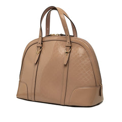 グッチ ニース マイクログッチシマ ハンドバッグ ショルダーバッグ 2WAY 309617 ベージュ系 パテントレザー レディース GUCCI 中古