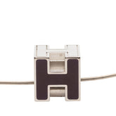 エルメス カージュ ド アッシュ Hキューブ ネックレス シルバー パープル メタル エナメル レディース HERMES 【中古】