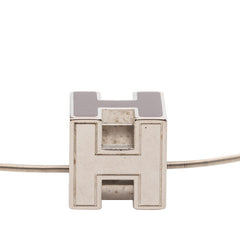 エルメス カージュ ド アッシュ Hキューブ ネックレス シルバー パープル メタル エナメル レディース HERMES 【中古】
