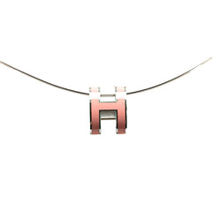 エルメス ポップアッシュH ペンダントネックレス ピンク メタル SV925 シルバー レディース HERMES 【中古】