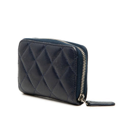 シャネル マトラッセ ココマーク コインケース 小銭入れ ネイビー キャビアスキン レディース CHANEL 【中古】