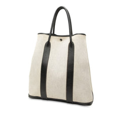 エルメス ガーデンファイルMM トートバッグ ハンドバッグ グレー ブラック トワルアッシュ ブッフルスキッパー レディース HERMES 【中古】