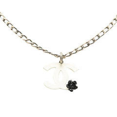 シャネル ココマーク カメリア ネックレス シルバー ホワイト メタル レディース CHANEL 【中古】